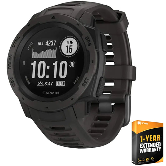 Garmin Instinct Rugged Outdoor Watch with GPS Features Glonass and Galileo Heart Rate Monitoring and 3-Axis Compass Graphite Instinct Graphite